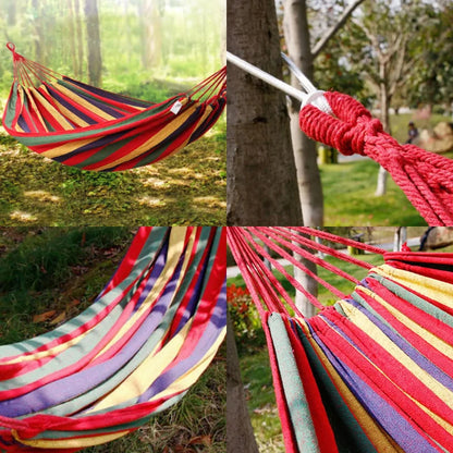 Hammock Leisure Durable Single Travel Swing Chair Hanging Bed Casual Hammocks for Patio Garden Backyard Outdoor Indoor with Bag