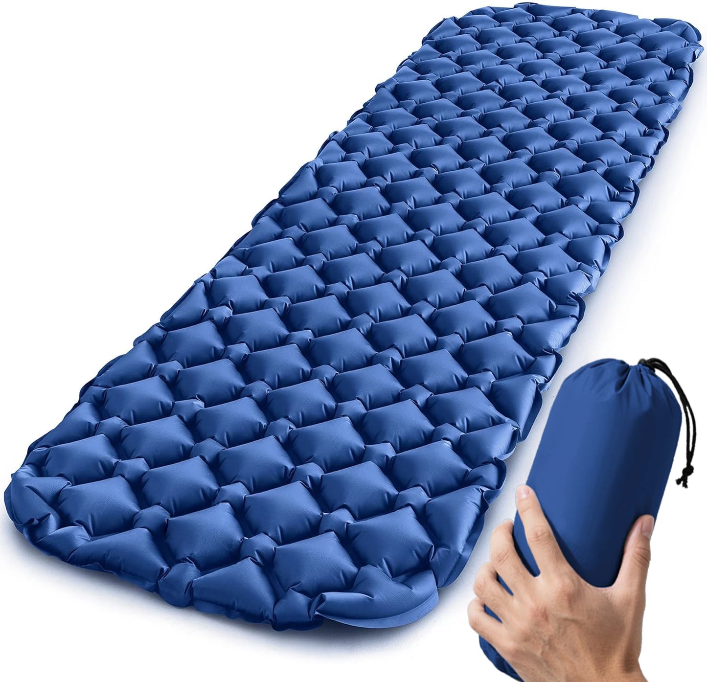 Outdoor Sleeping Pad Camping Inflatable Mattress Ultralight Air Cushion Travel Mat Folding Bed No Headrest for Travel Hiking