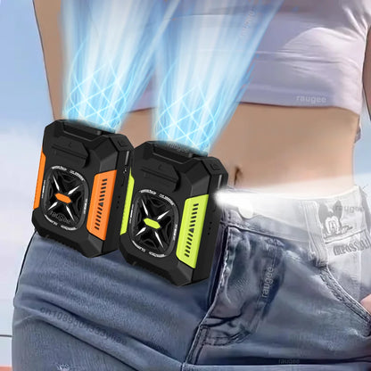 Waist Fan Portable Mini Waist Clip Fan USB Rechargeable Belt Clip Fan Outdoor Work Camping Air Cooler with Power Bank LED Light