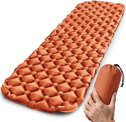 Outdoor Sleeping Pad Camping Inflatable Mattress Ultralight Air Cushion Travel Mat Folding Bed No Headrest for Travel Hiking