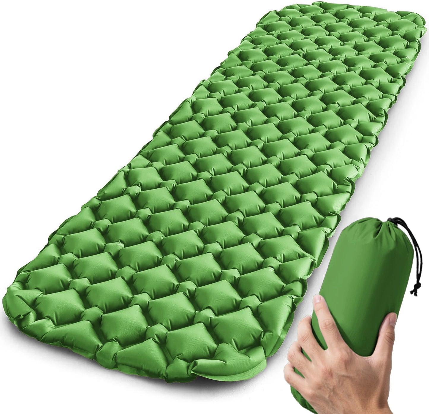 Outdoor Sleeping Pad Camping Inflatable Mattress Ultralight Air Cushion Travel Mat Folding Bed No Headrest for Travel Hiking