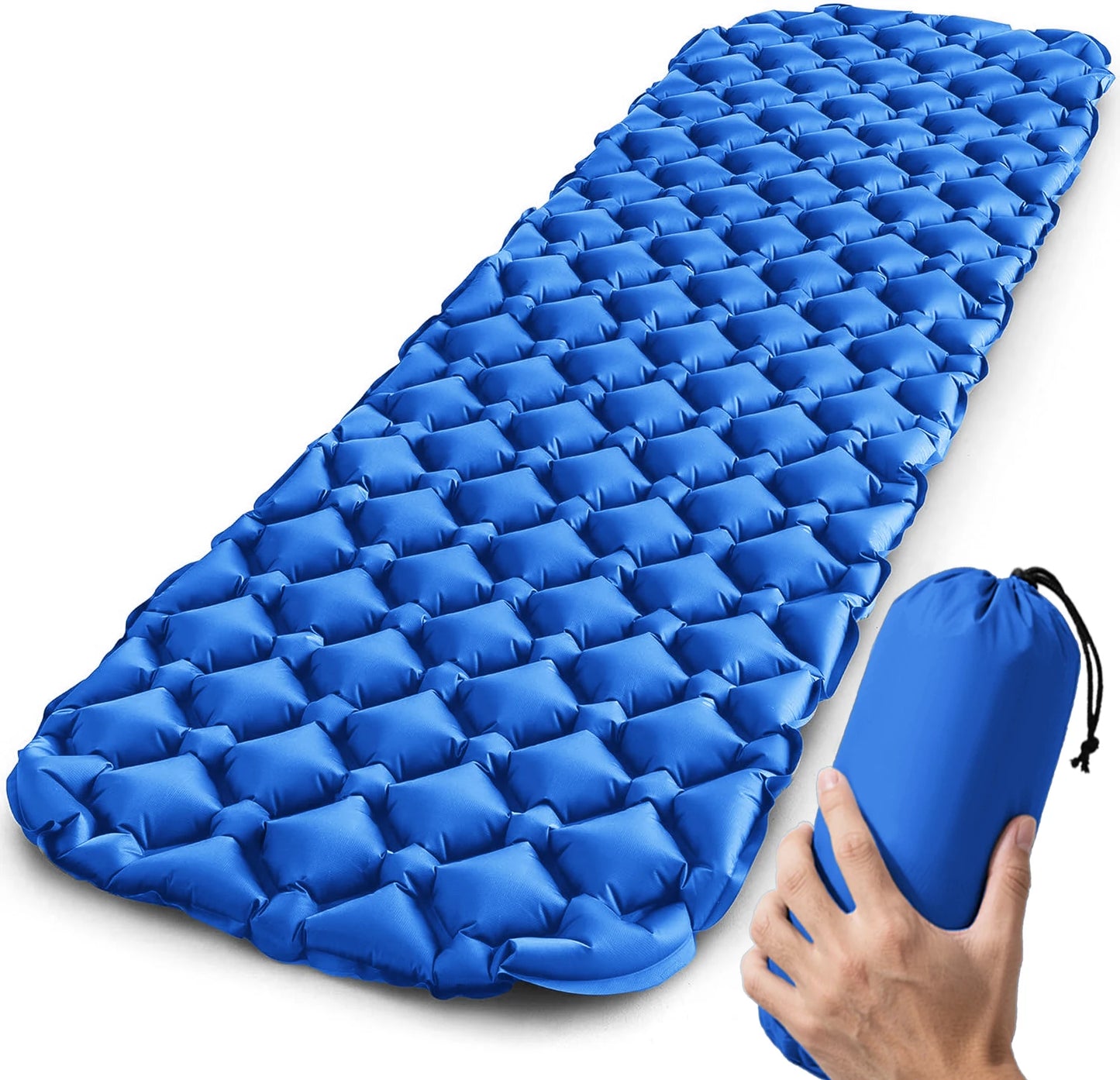 Outdoor Sleeping Pad Camping Inflatable Mattress Ultralight Air Cushion Travel Mat Folding Bed No Headrest for Travel Hiking